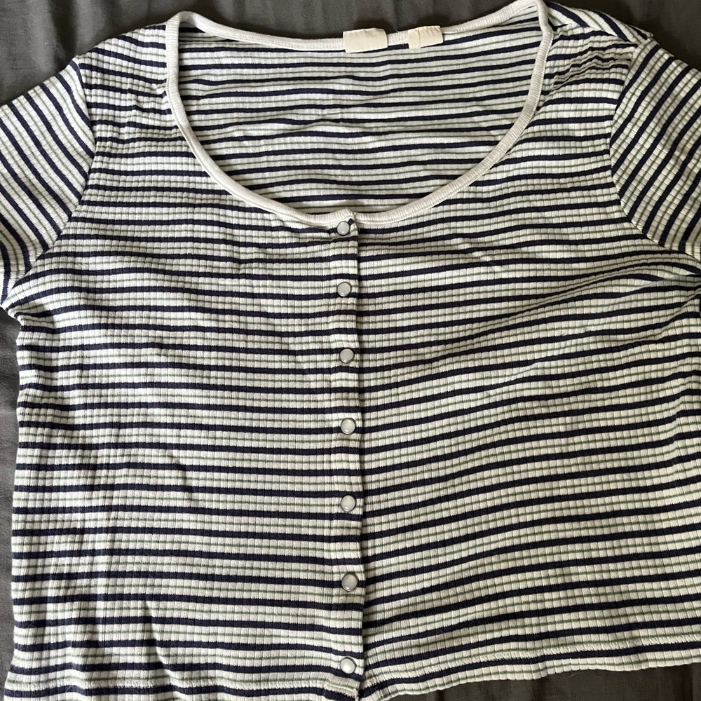 Striped Button-Up Women's Top